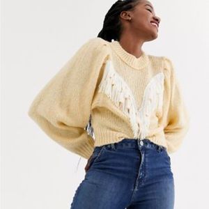 Fringe Yoke Sweater